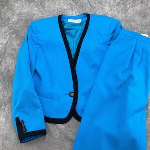 Cross Country Skirt Suit Women Size 6 Blue 90s‎ Classic Secretary Career VTG